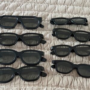 RealD 3D Black Glasses Set 4 adult and 4 kids